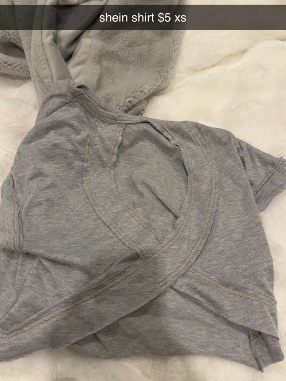 SHEIN Light Gray Cross-Back Short Sleeve Top